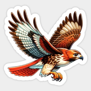 Flying Red Tailed Hawk Sticker